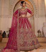 pink silk embroidered lehenga choli