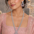 Rhodium Finish Bridal AD Long Necklace Set