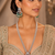Rhodium finish grand bridal american diamond necklace set