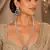 Rhodium finish grand bridal american diamond necklace set