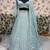 sky blue silk blend embroidered  lehenga choli