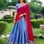blue art silk printed Onam lehenga choli