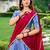 blue art silk printed Onam lehenga choli