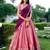 pink art silk printed Onam lehenga choli
