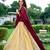 cream art silk printed Onam lehenga choli