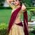cream art silk printed Onam lehenga choli