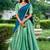 green art silk printed Onam lehenga choli