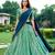 green art silk printed Onam lehenga choli