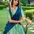 green art silk printed Onam lehenga choli