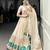 cream art silk printed Onam lehenga choli