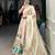cream art silk printed Onam lehenga choli