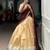 beige art silk woven Onam lehenga choli