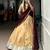 beige art silk woven Onam lehenga choli