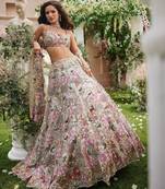 multicolor georgette embroidered  lehenga choli