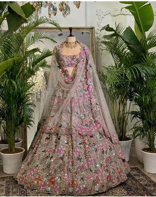 multicolor georgette embroidered  lehenga choli 2