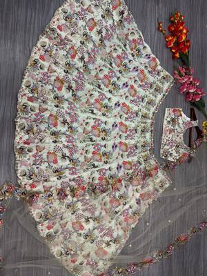 multicolor georgette embroidered  lehenga choli 4