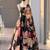 black organza printed  lehenga choli with free size upto 42