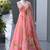 pink organza printed  lehenga choli with free size upto 42