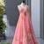 pink organza printed  lehenga choli with free size upto 42