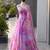 purple organza printed  lehenga choli with free size upto 42