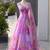 purple organza printed  lehenga choli with free size upto 42