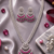 Rhodium finish wedding wear long diamond necklace set