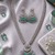 Rhodium finish premium long american diamond necklace set