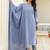 Elegant blue chikankari cotton suit set with dupatta