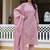 Elegant pink chikankari cotton suit set with dupatta