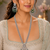 Rhodium finish grand bridal american diamond necklace set
