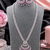 Rhodium Finish Bridal AD Long Necklace Set