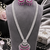 Rhodium finish wedding wear long diamond necklace set