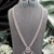 Rhodium finish premium long american diamond necklace set