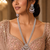 Rhodium Finish Bridal AD Long Necklace Set
