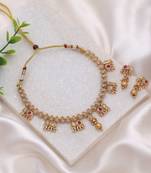 Rani color designer matte gold kundan set