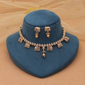 Rani color designer matte gold kundan set 2