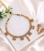 Rani & green color royal kundan necklace set