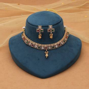 Rani & green color gold kundan set 2