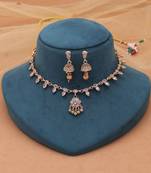 Gold color festive kundan necklace set