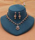 Rani & green color kundan jewelry set