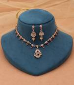 Rani color classic kundan necklace set