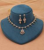Green color premium kundan necklace set
