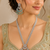 Rhodium finish premium long american diamond necklace set