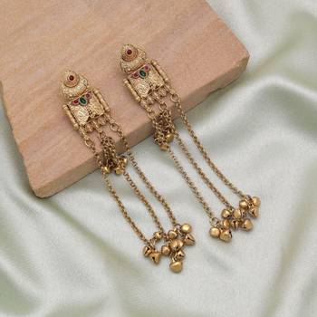 Rani & green color handmade kasmiri earrings 1
