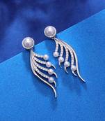 Silver color american diamond earrings