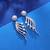 Silver color american diamond earrings
