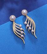 Gold color american diamond earrings