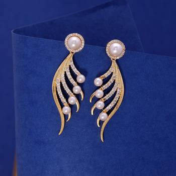 Gold color american diamond earrings 2