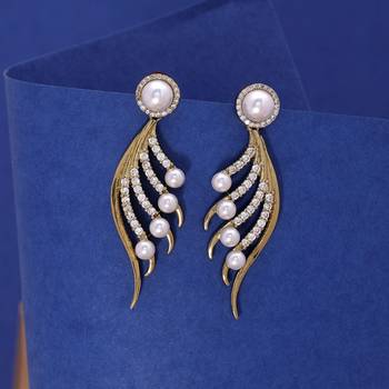 White color american diamond earrings 2