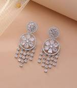 Silver color fashion diamond earrings